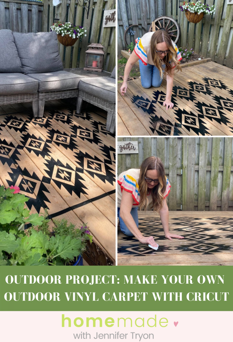 Outdoor Project Make Your Own Outdoor Vinyl Carpet With Cricut HomeMade